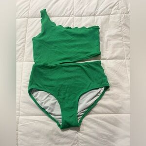 Old Navy Green One shoulder Swimsuit